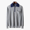 100% CASHMERE POLO ZIP UP - Mayfair ModaBlauM (60 - 70 KG)
