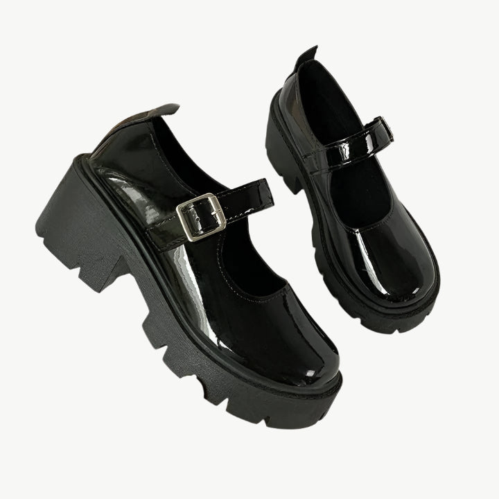 Adelise - Elegante Mary Jane Pumps - Mayfair ModaGlänzend Schwarz5