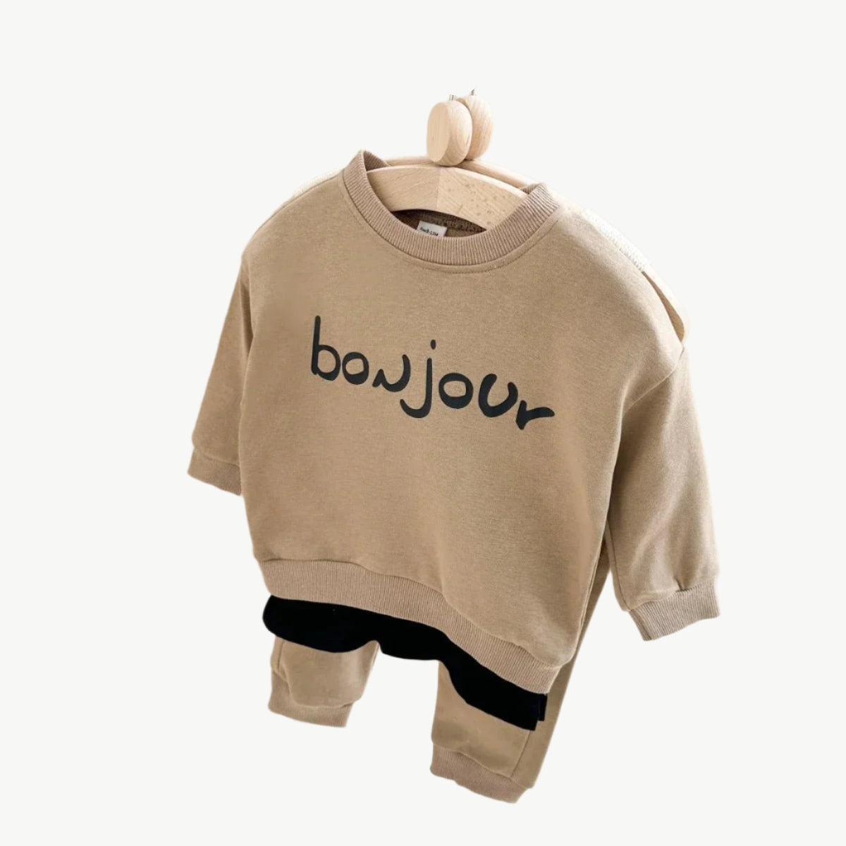 Bio - Baumwolle Jogger Set für Kinder – Atmungsaktiv, Umweltfreundlich & Hypoallergen - Mayfair ModaKhaki9 - 12M