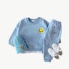 Bio - Baumwolle Jogger Set für Kinder mit Smiley - Gesicht - Print – Bequem & Atmungsaktiv - Mayfair ModaRosa6 - 9M