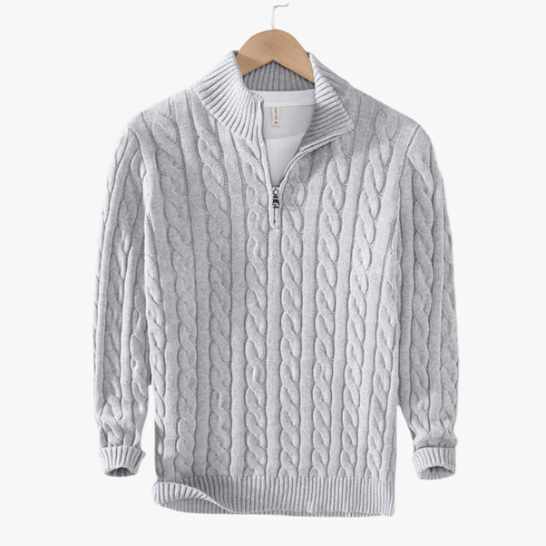 CONSTANCE HALF ZIP SWEATER - Mayfair ModaBeigeM