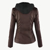 Elenza - Lederjacke mit Kapuze - Mayfair ModaBraunS
