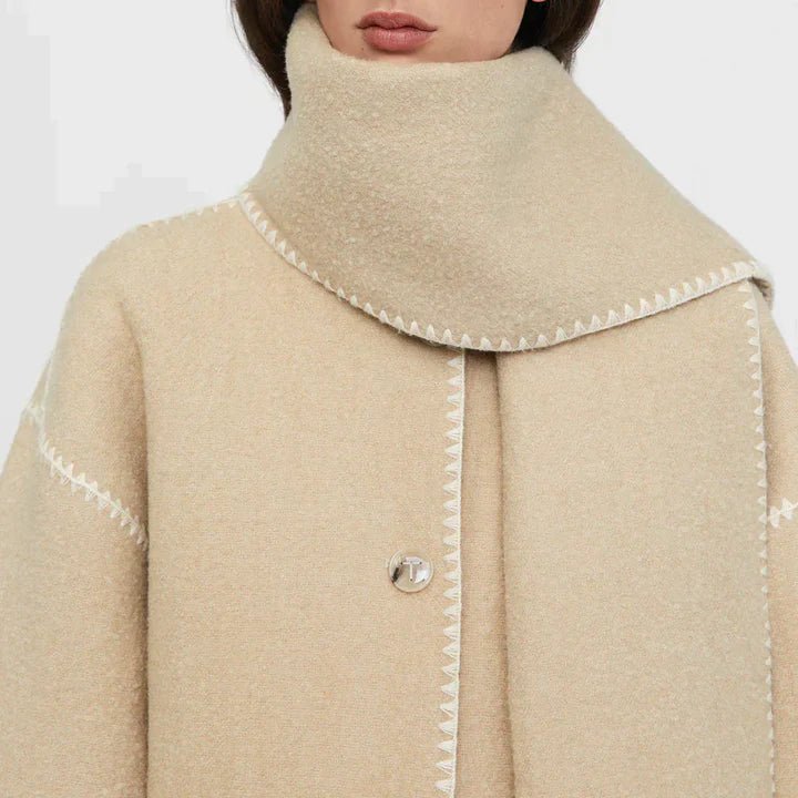 Hapi - Modischer, warmer Mantel mit Schal - Mayfair ModaGrauXS