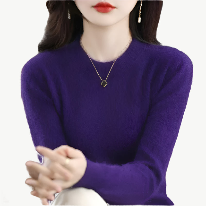 Isella – Kaschmir O - Ausschnitt Pullover - Mayfair ModaViolettS