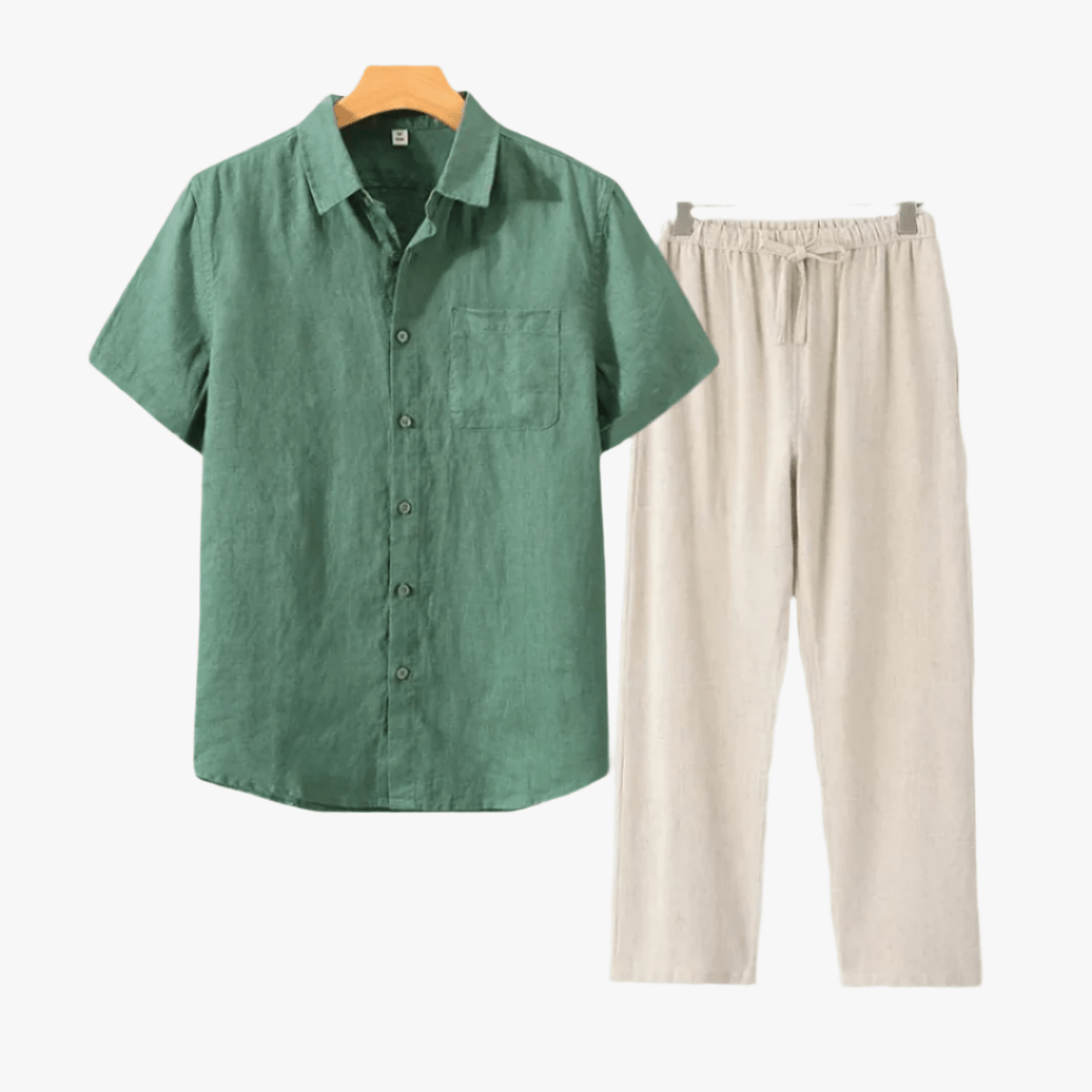 LINEN SET (SHORT) - Mayfair ModaMintgrünBeige