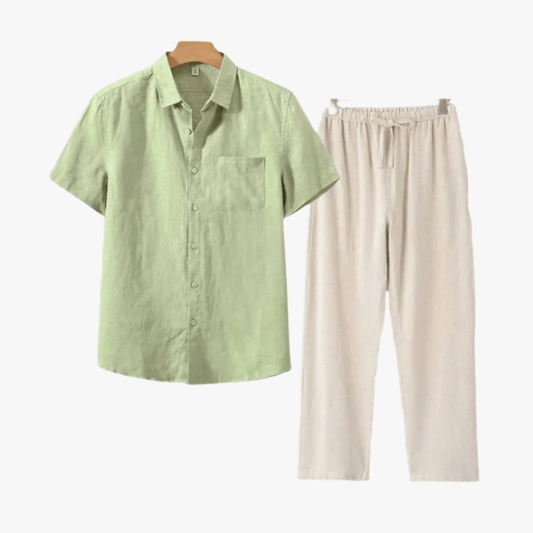 LINEN SET (SHORT) - Mayfair ModaMintgrünBeige