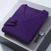 MEN'S CASHMERE SWEATER V - NECK - Mayfair ModaLavendelL(65 - 75kg)