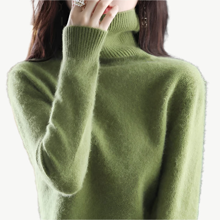 Nuvia - Warmer hoher Halsausschnitt Sweater - Mayfair ModaArmy GreenXXS