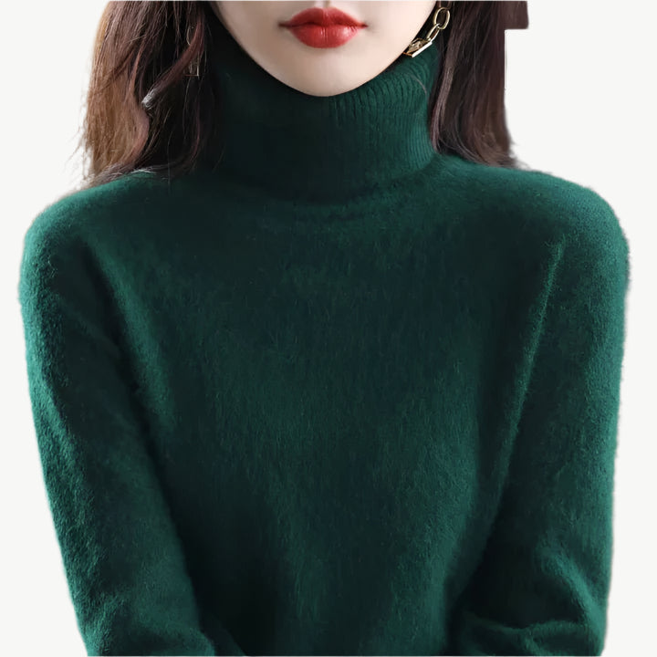 Nuvia - Warmer hoher Halsausschnitt Sweater - Mayfair ModaGrünXXS