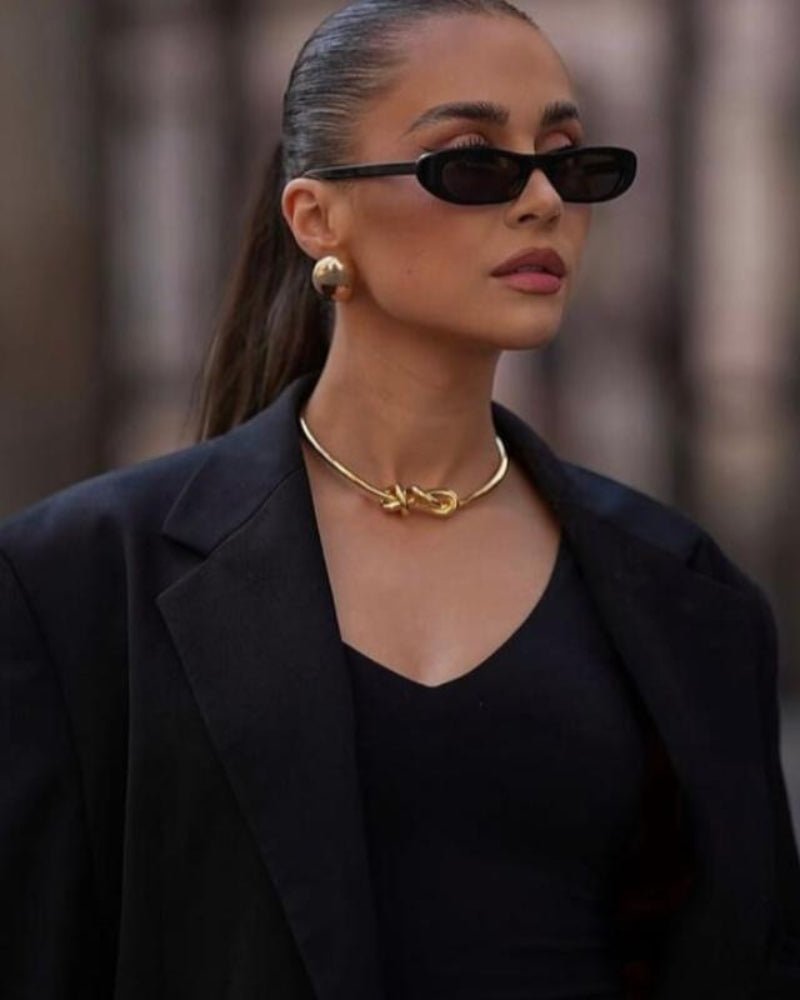Ovale Sonnenbrille Für Herren Und Damen - Mayfair ModaSchwarz