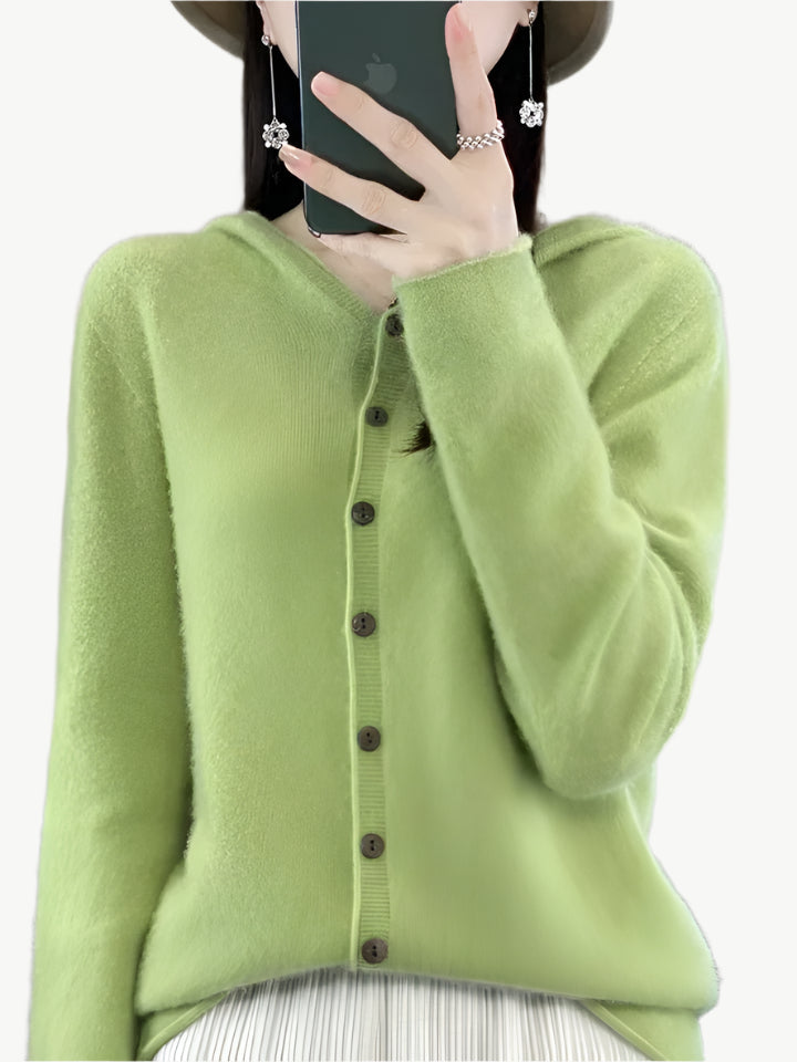 Veyrisse – Merino - Woll - Hoodie - Cardigan - Mayfair ModaGrünM
