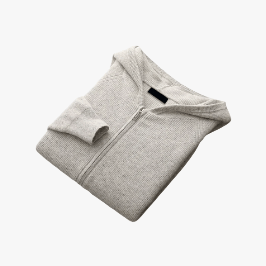 WOOL HOODED JACKET - Mayfair ModaHellgrauXS