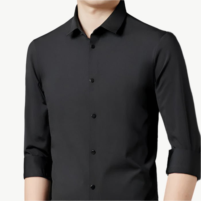Xander - Klassisches Langarm - Poloshirt - Mayfair ModaSchwarzXS